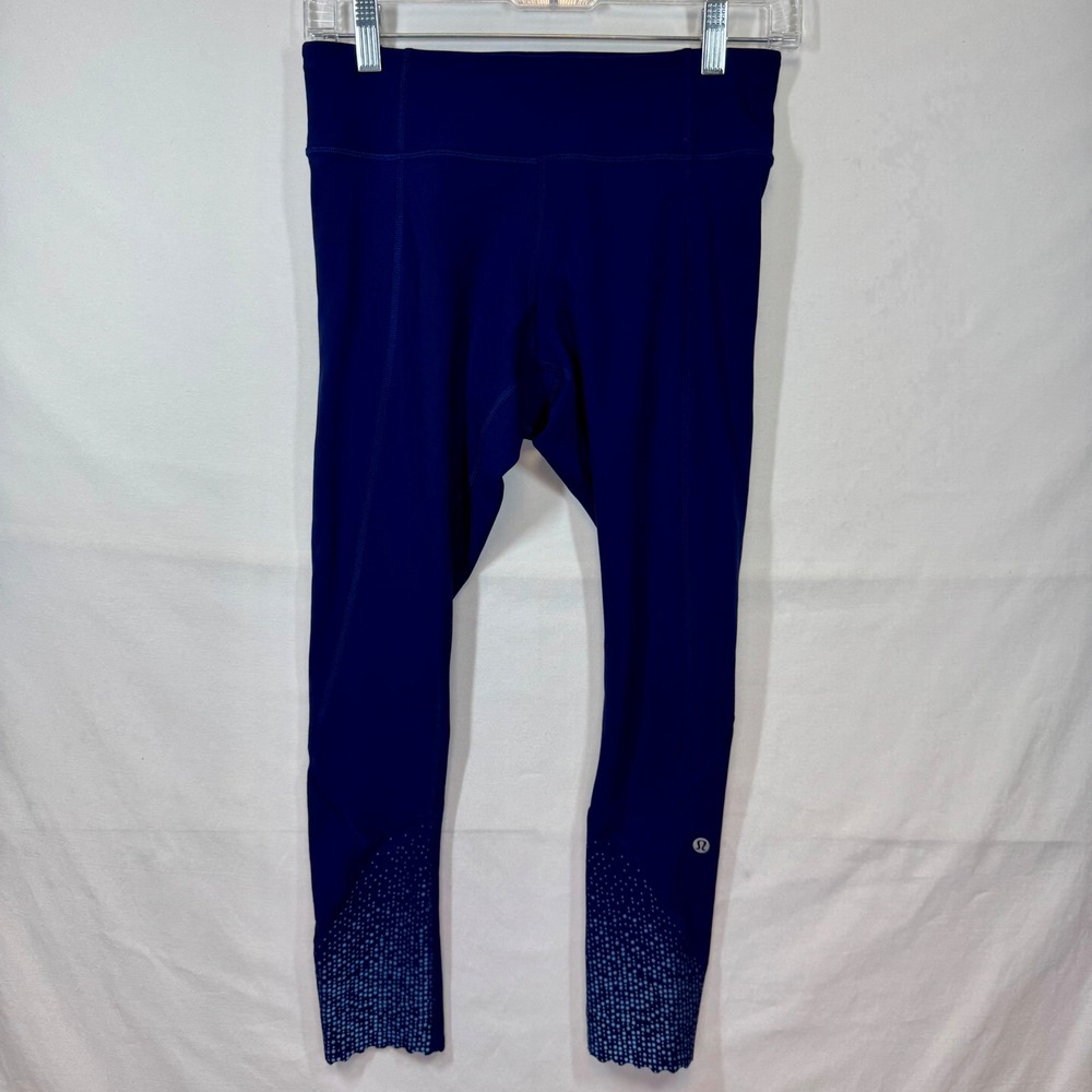 Lululemon Leggings Yoga Pants High Rise Blue Dot Detail‎ Athletic Size 6